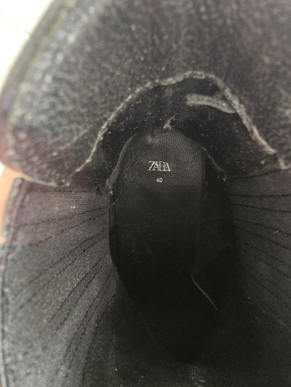 Zara Pointed Toe Leather Cowboy Bootie Size 9 - Picture 9 of 12